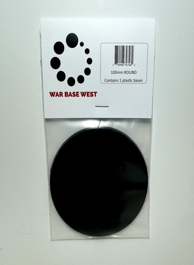 WAR BASE WEST 100mm Round Gaming Base, Pack of 1, Black, Compatible with Warhammer 40K and Age of Sigmar - Image 1